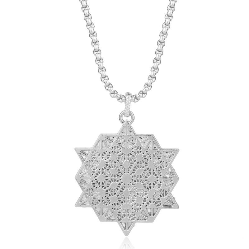 

Модна квітка життя, намисто-кулон Метатрона, мандала, ювелірні вироби з сакральною геометрією ручної роботи срібний