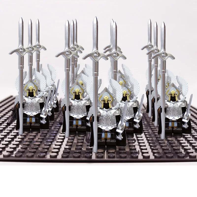 13ks Gondorská bojová stráž Vlastná pechotná armáda Vojak VS Sparťania Rímania Rytieri Bojovník z Rohanu Figúrky Stavebnice Hračky pre deti