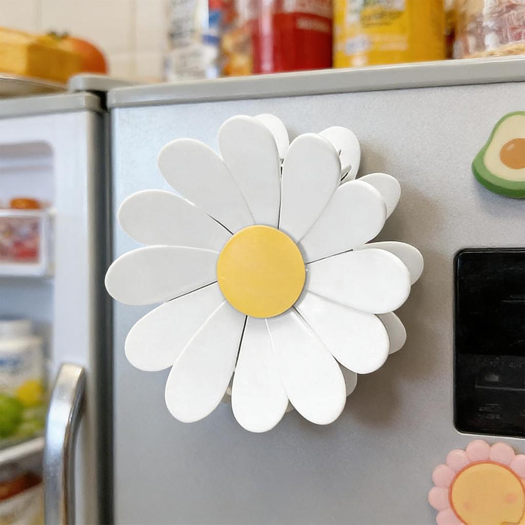 Magnetic Daisy Detachable Sealing Clip Kitchen Refrigerator Sticker Snack Bag Sealing Clip for Food Storage Sealing Clips