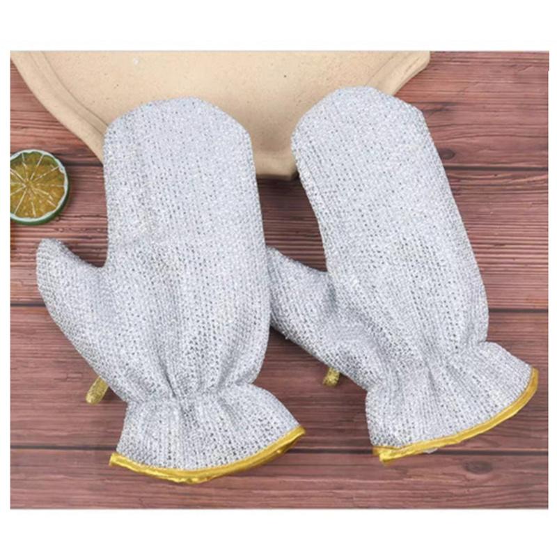 Steel Wire Lengthened Waterproof Heat Insulation Hot Proof Kitchen Thick Durable Dishwashing Gloves