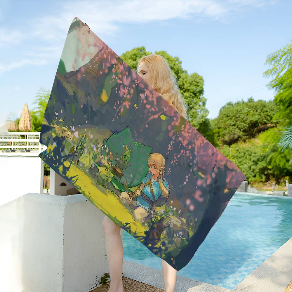 Game T-The L-Legend O-Of Z-Zeldas Microfiber Blanket Quick Drying Beach Oversized Printing Super Absorbent Pool Towel Blanket