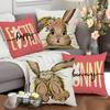 Easter Bunny Pillow Cover Living Room Holiday Decoration Cartoon Cushion Cover Linen Print Sofa Cushion