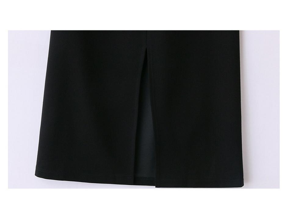 Spring 2025 Fashionable Two-Piece Set: Round Neck Vest & Mid-Length Waist-Hugging Skirt Dress