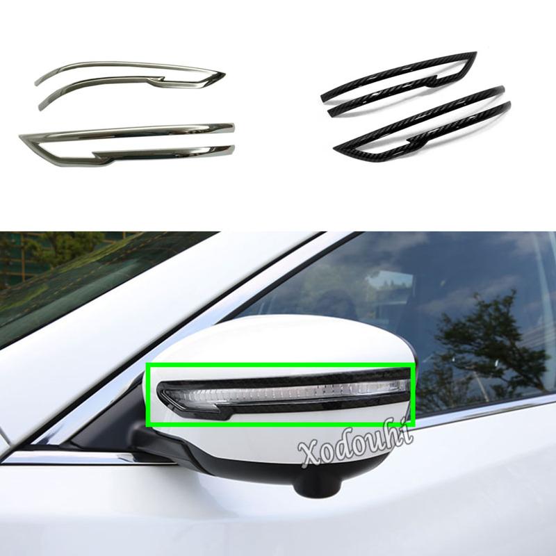 Car Rear View Side Mirror Stick Trim Frame Lamp Molding Eyebrow For Nissan X-Trail T32/Rogue 2014 2015 2016 2017 2018