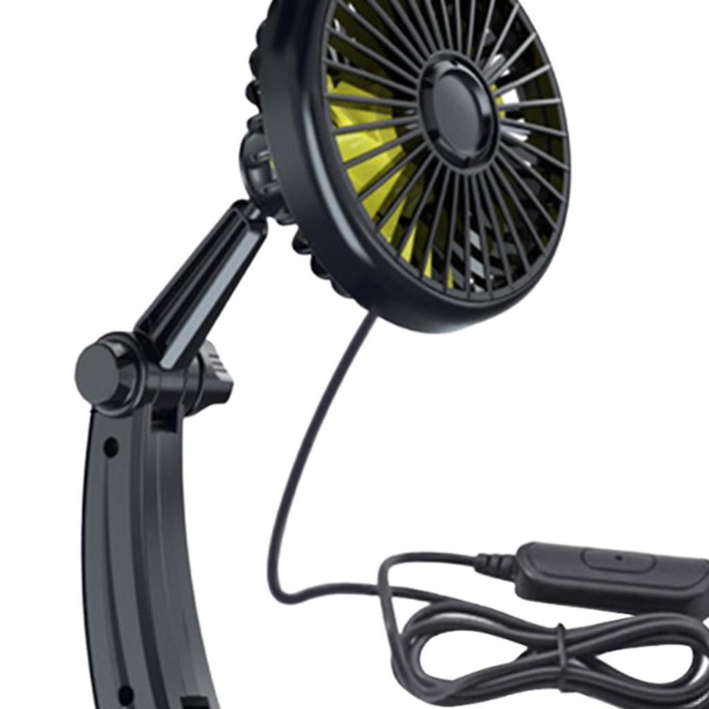 12V 24V Car Cooling Fan Speed Mounted In Cup Holder Low Noise Anti Slip Degree Rotation for Vehicles