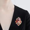 Vintage Enamel Cat Lapel Pin Light Luxury Imitation Rhinestone Brooch  Clothes Decoration