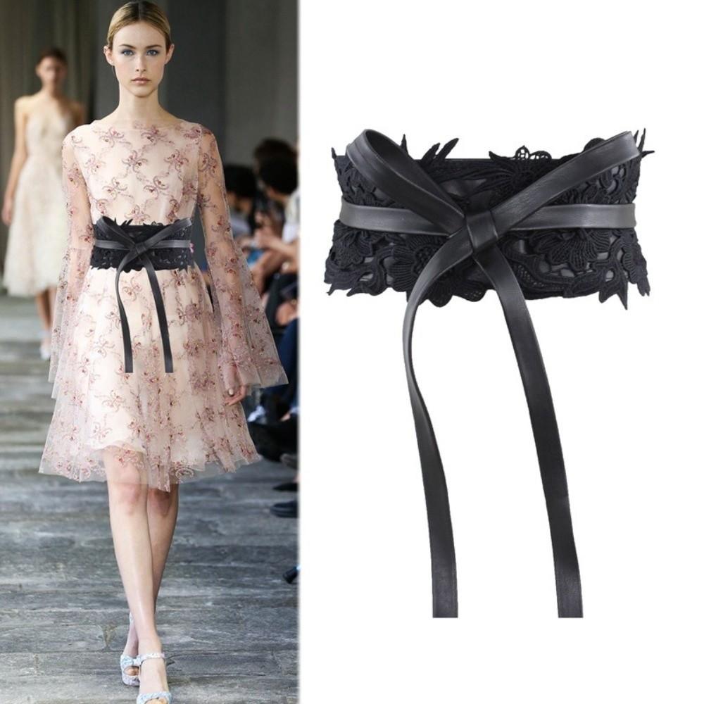Wide Lace Belt Vintage Waist Band Boho Style Obi Belt  for Dresses