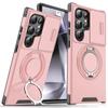 Armor Magnetic Bracket Case for Samsung S25 S24 S22 S21 S23 S20 Ultra Plus FE Slide Camera Protection Shockproof Cover