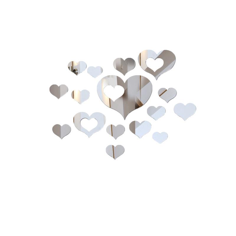 Wall Stickers Love-Heart 3D Acrylic Wall Decal Stickers for Home Living Room Bedroom
