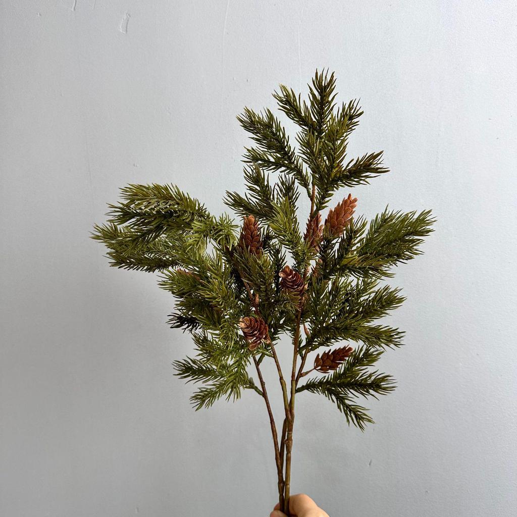 Artificial Soft Rubber Christmas Pine Needle Branch for Home Decoration