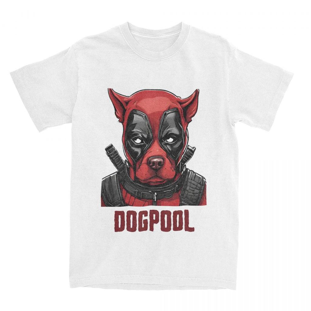 Dogpool Gesicht T-Shirt Vintage Kurzarm Lässig Baumwolle T-Shirt Streetwear Lustig Harajuku Tägliche Freizeit Hip Hop Unisex Oberteile