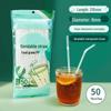 ZISIZ Individually Wrapped Disposable Plastic Straws