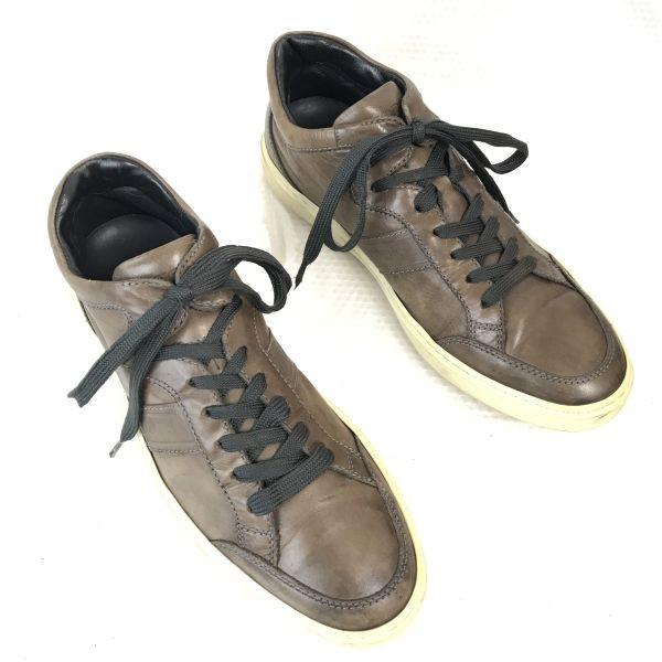 TOD’S Italské kožené tenisky 8 26.5-27.0 Hnědé(POUŽITÝ)