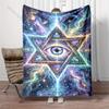 Multiple Sizes Mystical Cosmic Eye with Geometry Print Blanket Adult Children Warm for Home Travel Soft and Comfortable Blanket