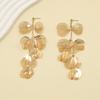 Boho Vintage Big Flower Petal Long Tassel Drop Earrings for Women 2025 Trend Gold Color Hanging Piercing Earrings Wed Jewelry
