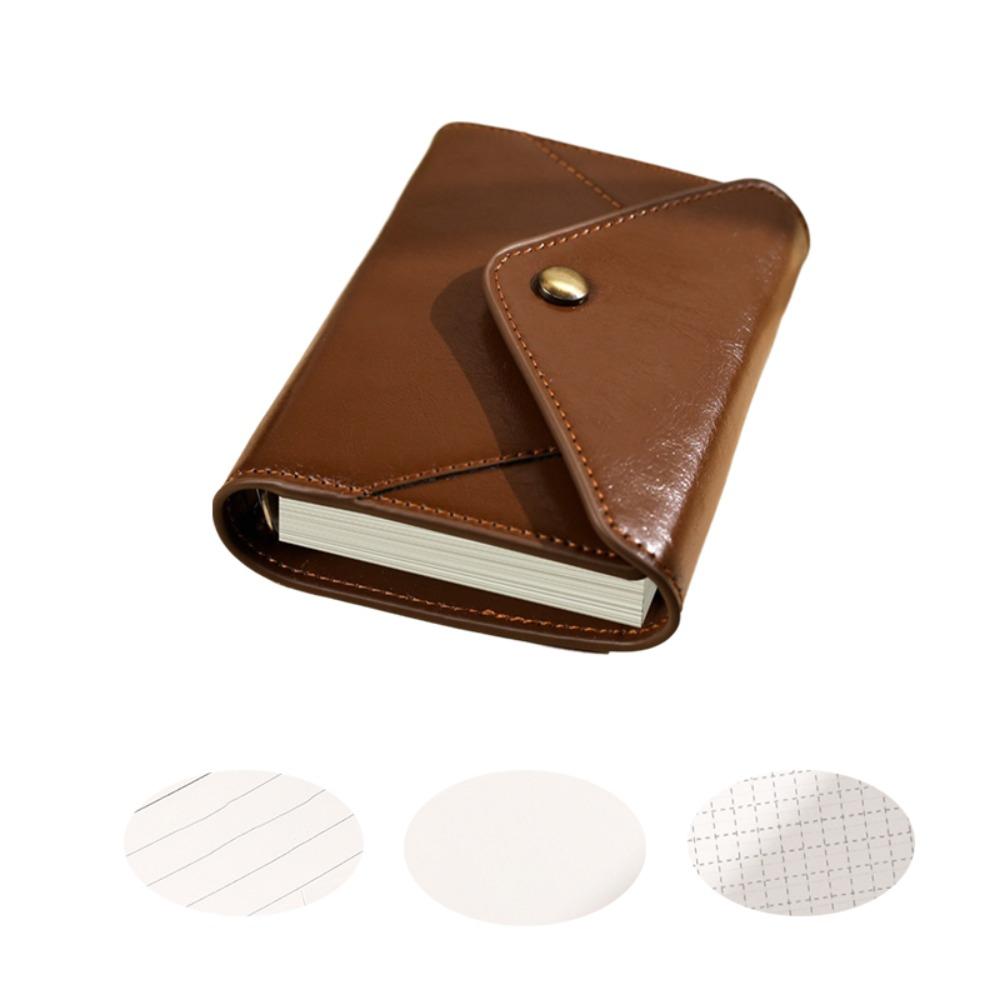PU Leather Cover Tri-fold Envelope-Style Loose-Leaf Notebook Vintage Planning Journal School