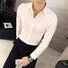 British Style Long Sleeve Shirt Men Clothing Fashion Autumn Business Formal Wear Chemise Homme Slim Fit