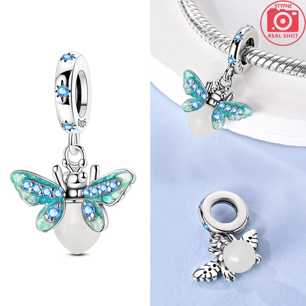 Exquisite Animal Firefly Blue Bow Dolphin Beads Fit Bracelet Charms Copper Original Jewelry Making Women Anniversary Gifts