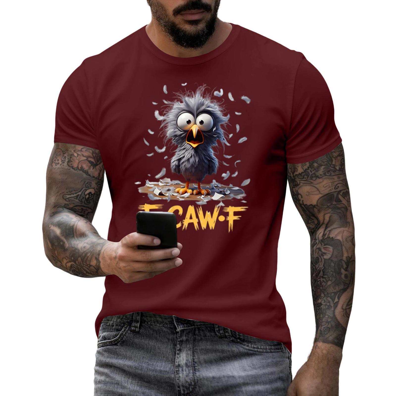 

Men s Fashion Casual Printed Short Sleeve Round Neck Pullover Tops L