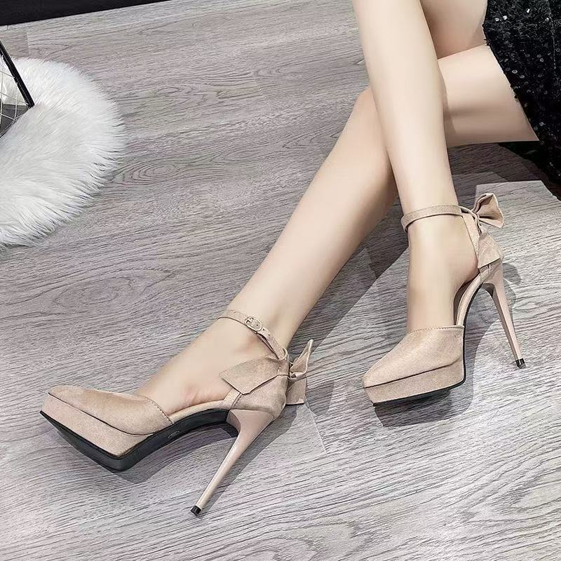 2025 Summer Xiaoxiangfeng Sexy High Heels Elegant Heightening Stiletto High Heels Solid Color Versatile Non-slip Fashion Shoes