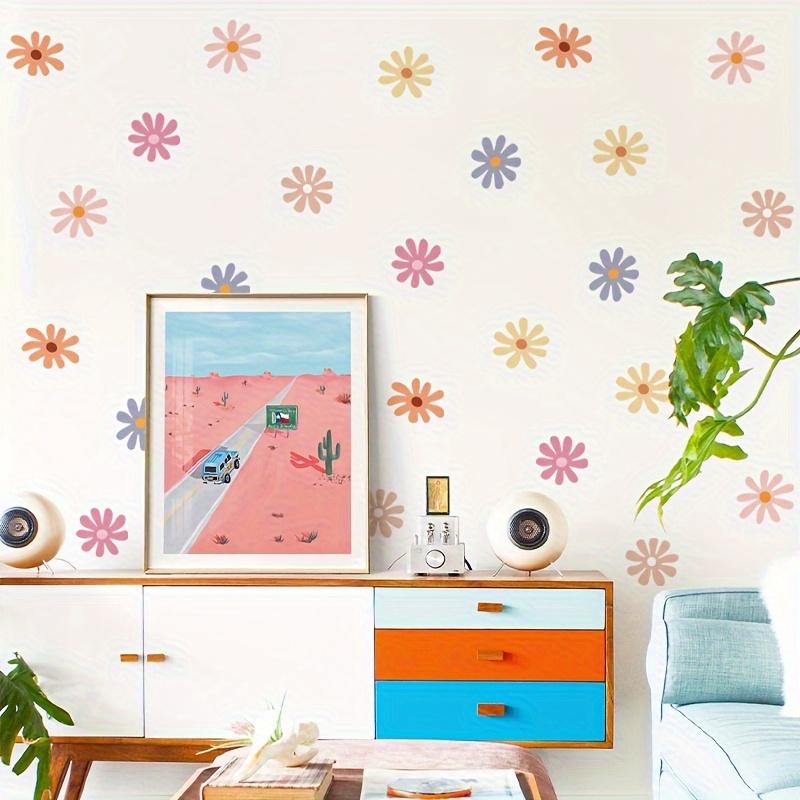 Calcomanías De Pared Con Margaritas En Acuarela, Decoración Floral Bohemia Para Habitación Infantil - WB084 - España