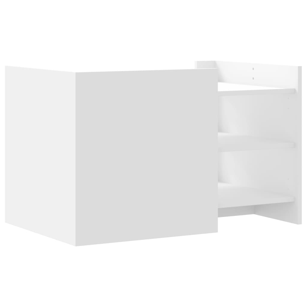 Vidaxl Coffee Table, White, 80X50X50 Cm, Wood-Based Material