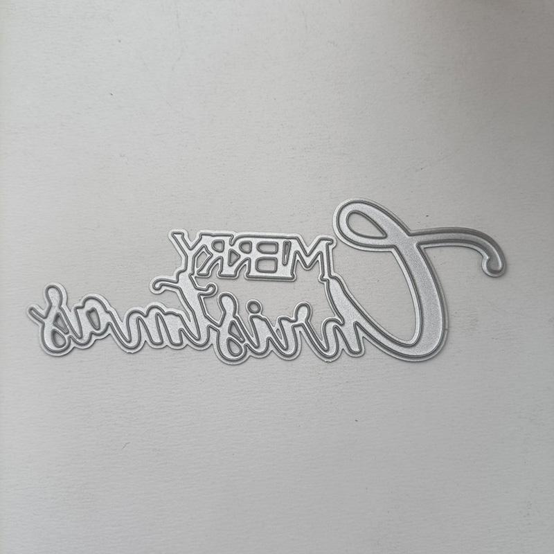 

Рождественский дизайн с буквами, металлические штампы, тиснение, штампы для скрапбукинга для изготовления карт, декор серебряный