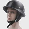 ZR-307 Cuir Noir M35 Casque Demi-Jet Moto Rétro