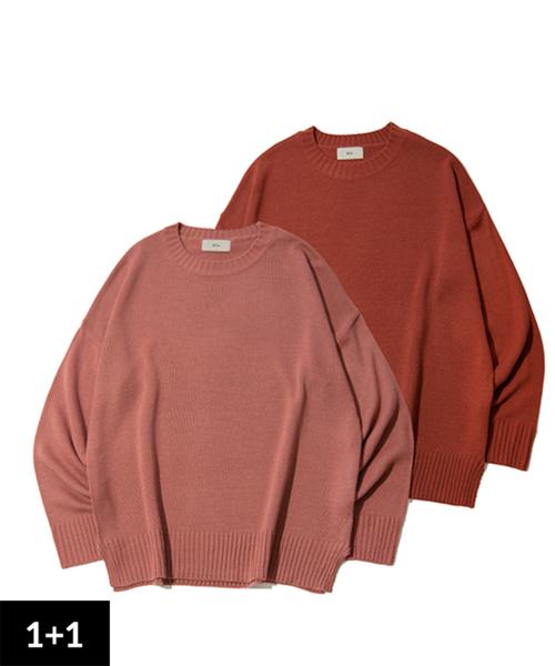 UNLC [1+1] Soft Overfit Round Knit [9Color]