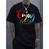 European Size Men Trendy Crew Neck T-Shirt, Short Sleeve Versatile Tops, Export Style Tees for Summer Beach Travel Fitness Running Training