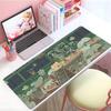 Cute Natural Art Green Plant Cat Mouse Pad Large Thick Desk Pad Stitched Edges Gaming Mouse Mat For Pc