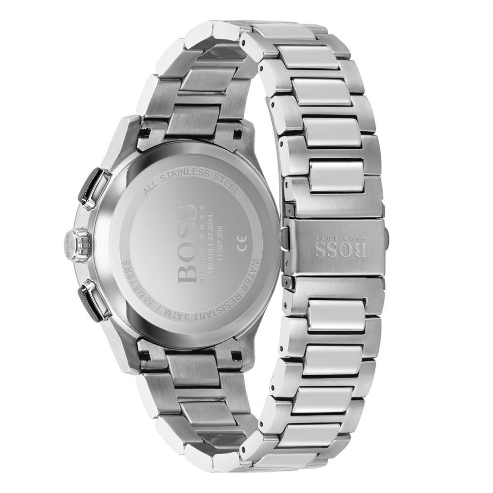 Hugo Boss 1513762 men's watch Silver strap Black dial 44 mm + box