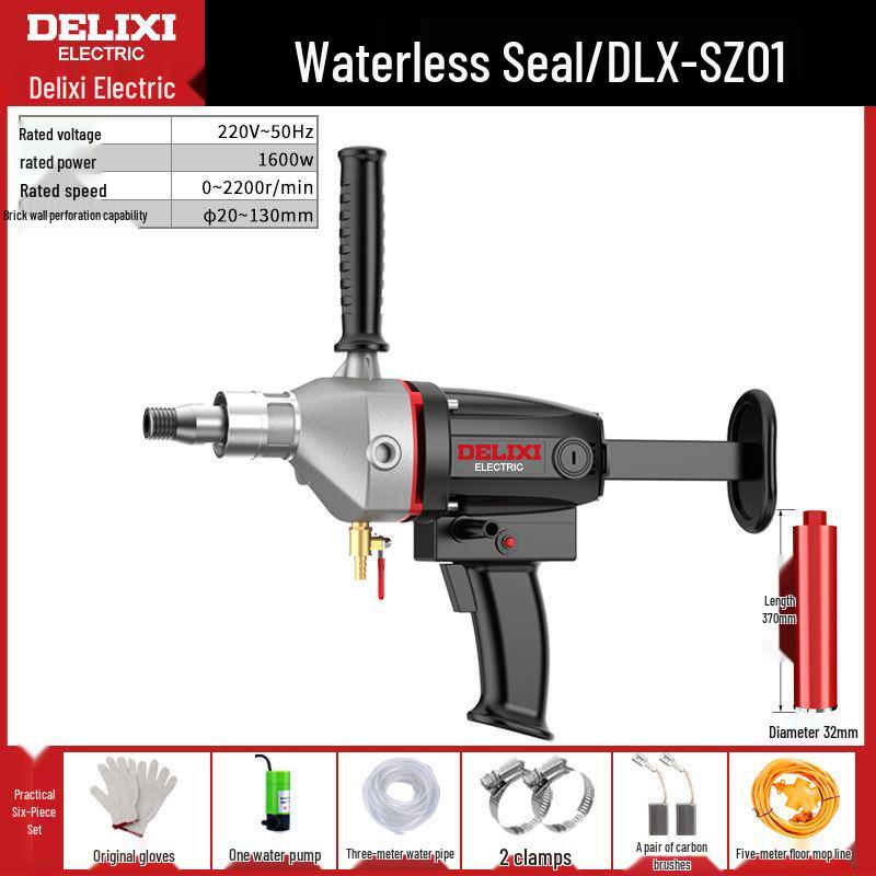 DELIXI High-Power Handheld Diamond Core Drill for Concrete and Air Conditioner Installation