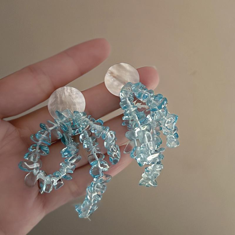 Small Fresh Grape Flower Fringed Earrings Korean Girl Heart Sweet Stud Earrings New Cute Versatile Earrings