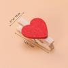 Kisangel 50pcs Mini Heart- Shaped Wooden Clips DIY Craft Clips Photo Paper Pegs for Photos Cards Paintings Scrapbookings Wedding Valentines Day Decor