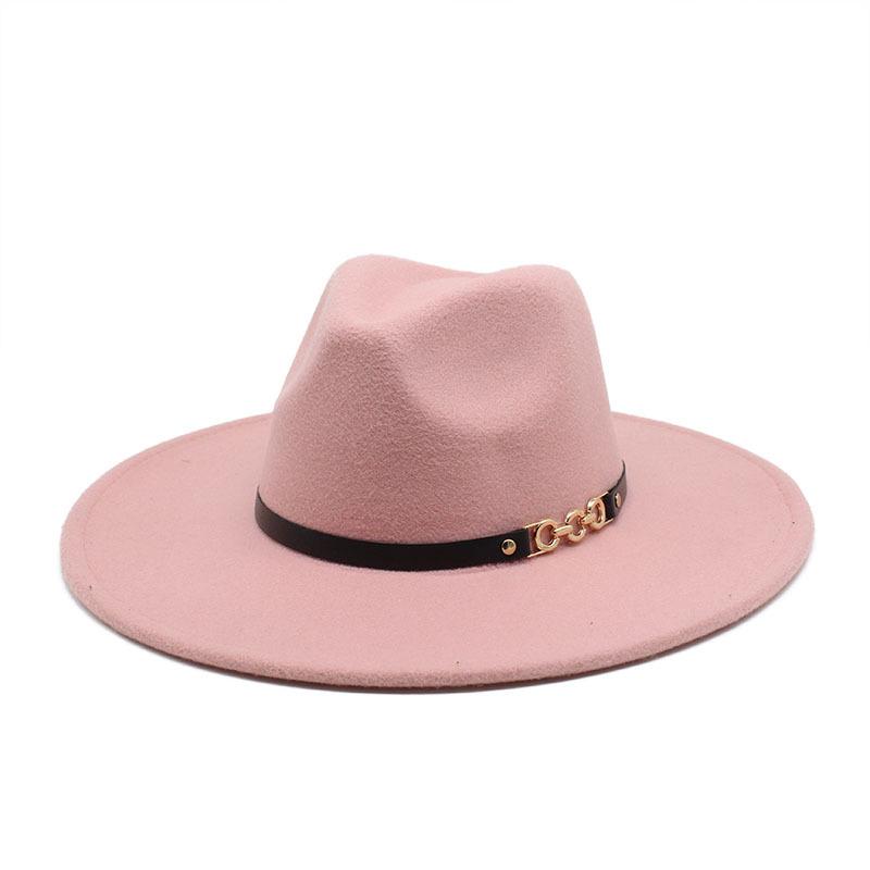 Big Eaves Wool Jazz Top Hat Women'S Casual Big Edge Felt Hat Men'S Jazz Hat 9.5Cm
