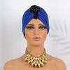 Indian Women Chemo Cap Muslim Diamonds Hijab Pleated Turban Wrap Headscarf Beanies Hair Loss Bonnet Hat Femme Turbante Mujer New