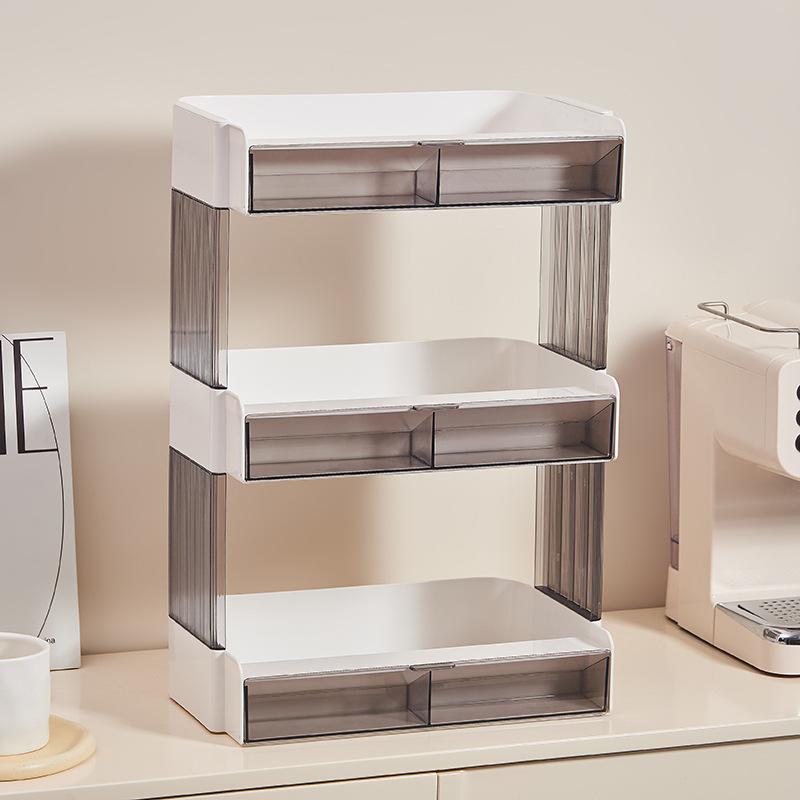 Coffee Storage Box Desktop Tea Set Office Pantr Tea Bar Cup Storage Shelf On The Table Multi Layer Rack Decorative Ornament