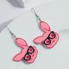 Lovely Easter Pink Glasses Rabbit Drop Earrings for Women Girls Cute Cartoon Bunny Animal Pendant Earring Trendy Jewelry Gifts