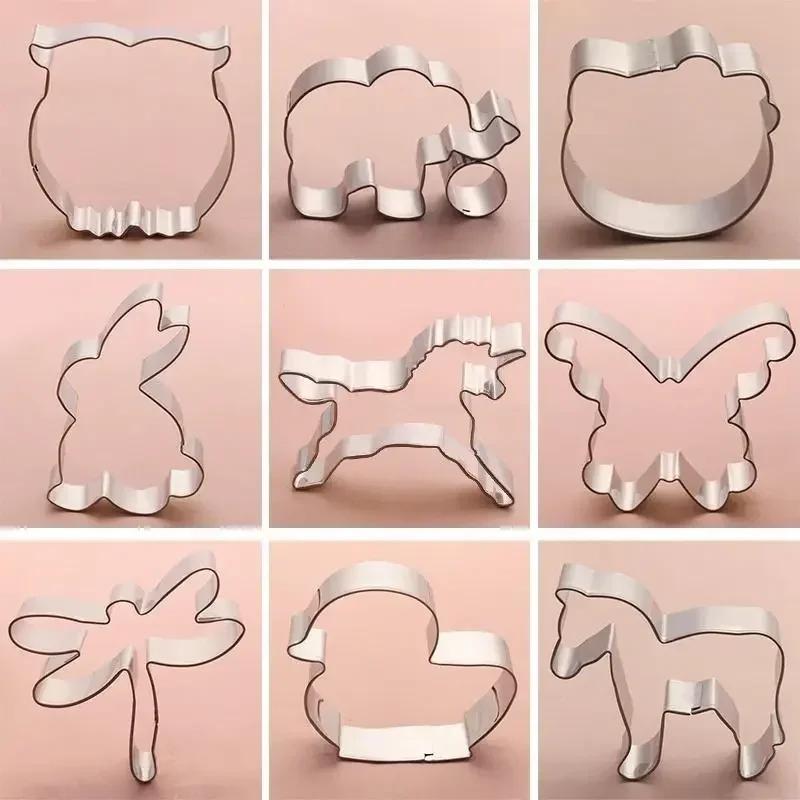 Christmas Animal Pattern Shape Cute Tools Stainless Steel Fondant Gift Cookie Biscuit Cutter Mold Making Cake Tools Accessories