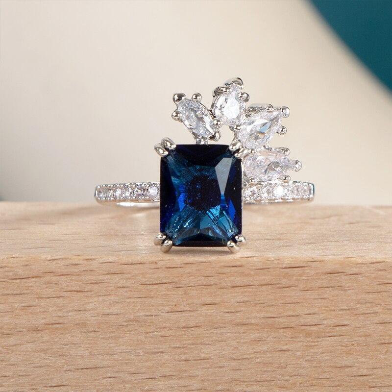 Bella Box Zircon Bridal Wedding Ceremony Party Finger Ring Dazzling Silver Color Delicate Women Rings Fashion Jewelry