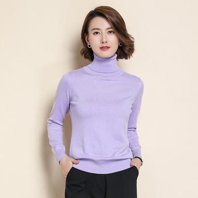Autumn and Winter Women's Knitwear High Neck Pullover Short Loose Knitted Bottoming Sweater