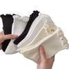 Calzini larghi da donna in pizzo bianco stile giapponese, con bordo arricciato a metà polpaccio, perfetti per primavera, estate e autunno – Alla moda e versatili.