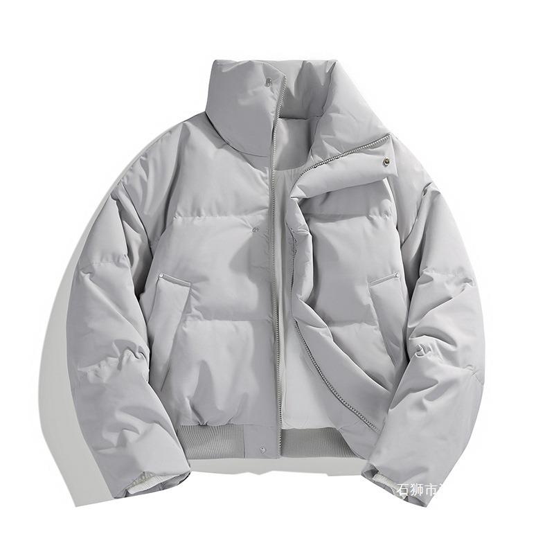 Retro Kurze Baumwollkleidung Herren Winter Stehkragen Jacke Trendige Marke Fortgeschrittener Sinn Clnf Verdickte Brotkleidung Damen