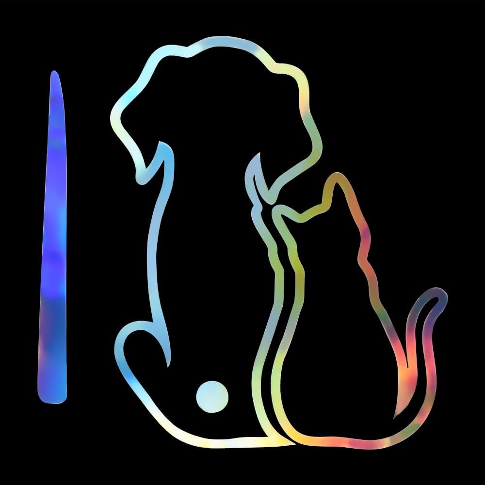 Funny Cat Rear Window Wiper Decal Waving Tail Stickers Cute Animal Moving Tail Rear Window Sticker Windshield Wiper Decal, Holographic Laser Cat