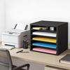 VEVOR Literature Organizer, 5 Compartments Office Mailbox with Adjustable Shelves, Wooden Mailbox Sorter with MDF