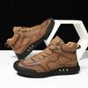 Men's Plus Size Leather Boots - Fashion Stitch, Flat Lace-up, High-top Martin Style for Outdoor Use