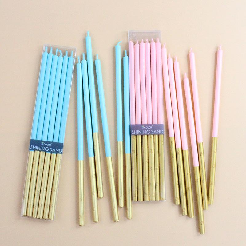 Birthday Decoration Slender Pencil Candle Small Fresh Blue Pink Creative Romantic Wedding Arrangement Candle