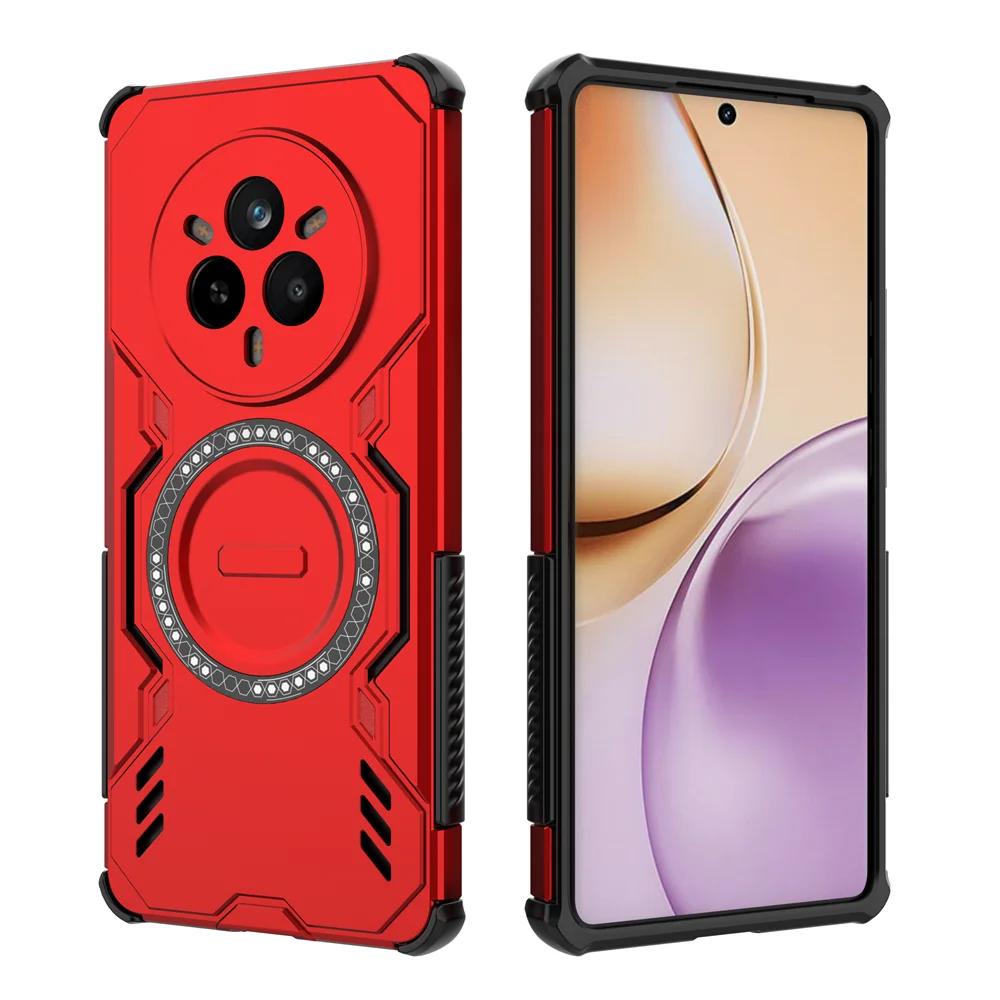 

Чехол для телефона для Xiaomi Redmi Note 14 Pro Plus K80 Pro Redmi 14C 14R Магнитный ударопрочный защитный чехол Бронированный жесткий корпус Redmi Note 14 Pro+ 5G (Global) красный