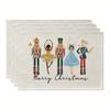 4 Pcs Wrinkle-Proof Nutcrackers Christmas Placemats Durable Tablecloth Christmas Table Mats  Kitchen